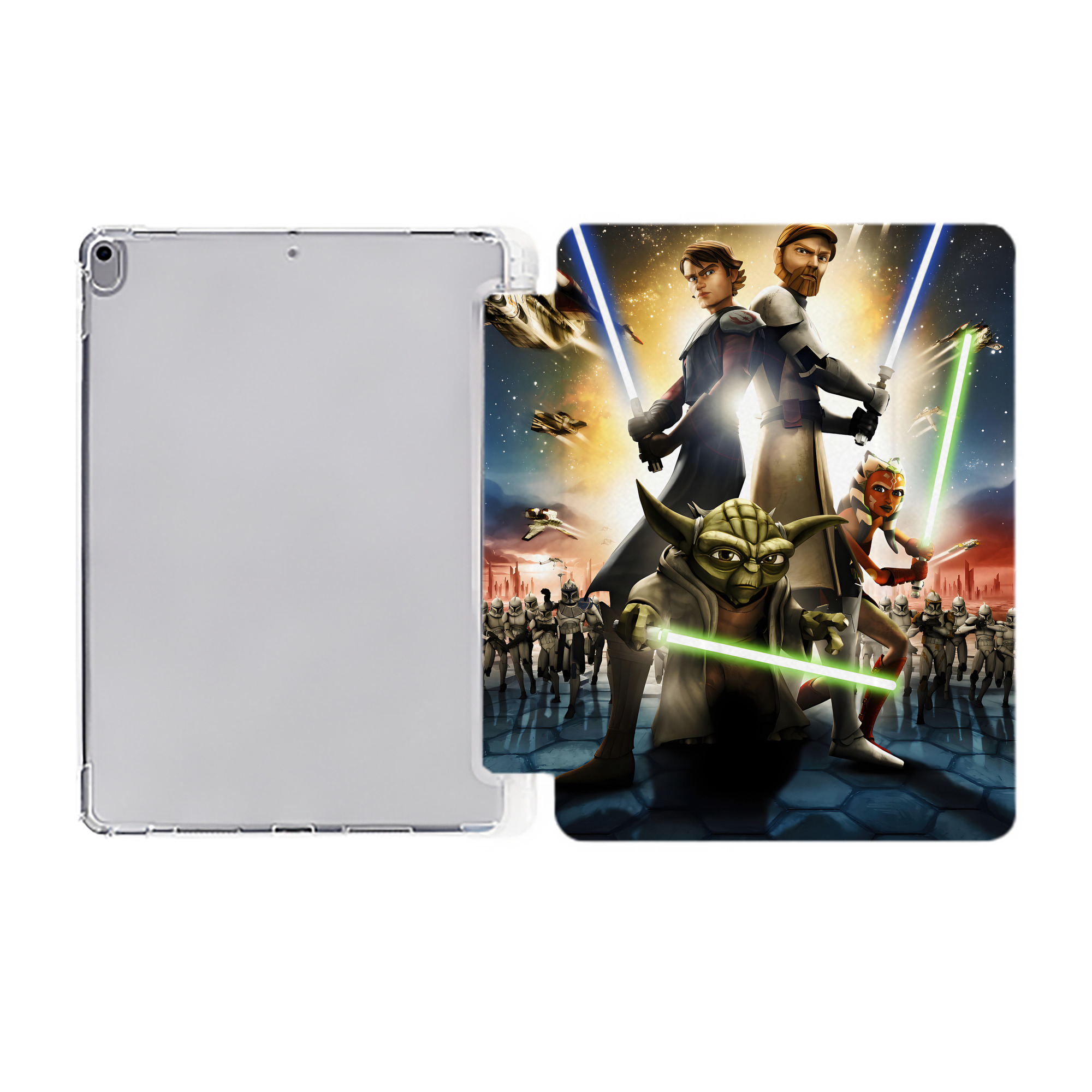 （画像用） スター・ウォーズ Star Wars IPad ケース ペン収納付き 三つ折りスタンド PUレザー×シリコン 対応機種9.5/10.5/10.9インチ